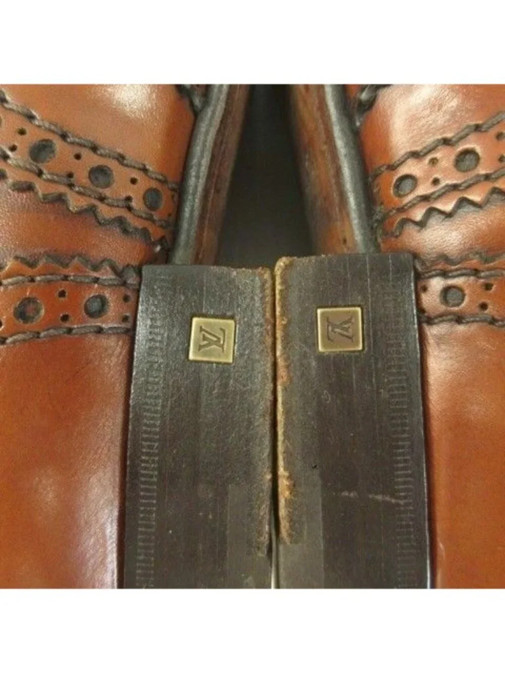 Louis Vuitton Wingtip Dress Shoes Leather Business Brown 7